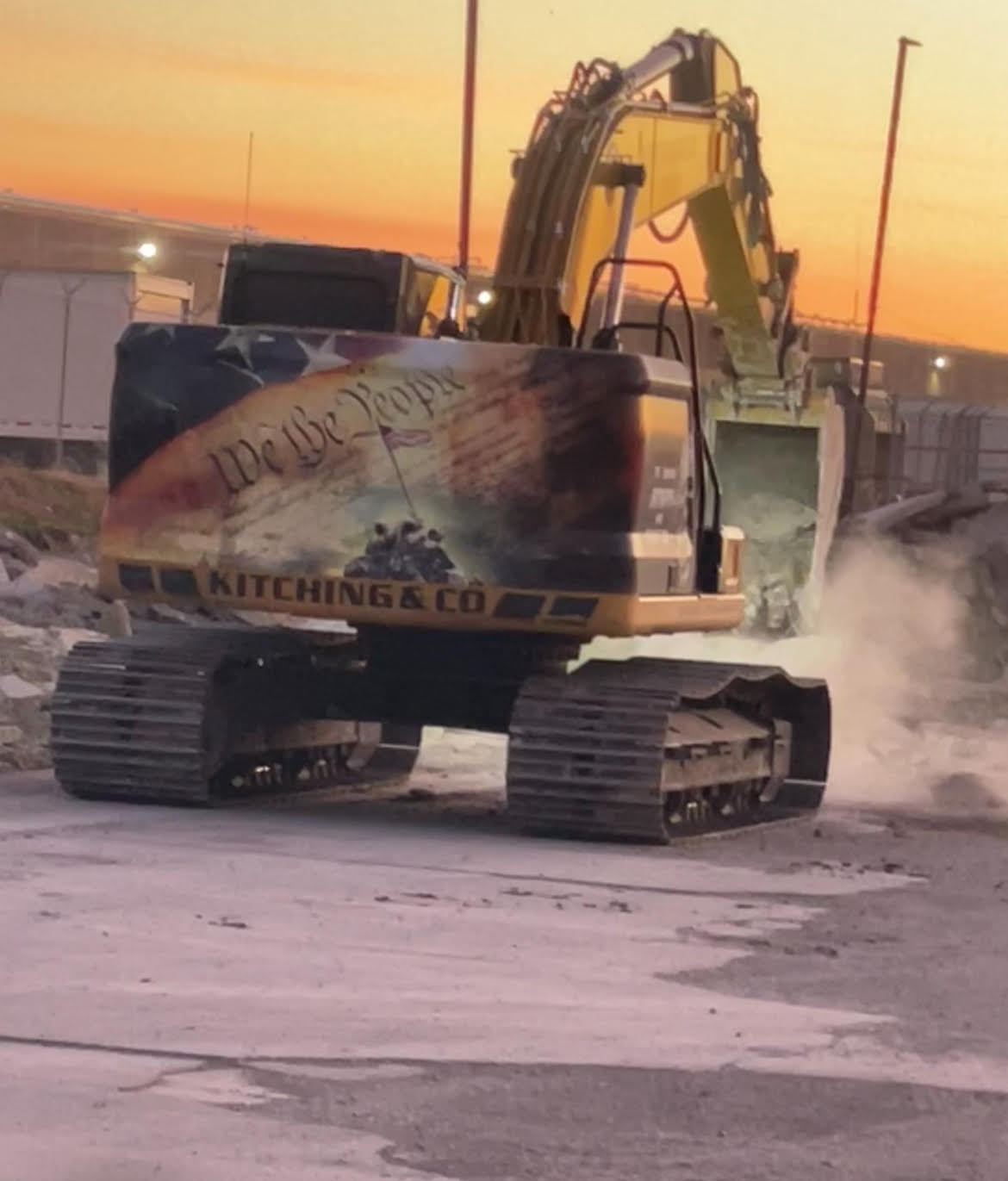 Kitching and Co. excavator working on a commercial job site